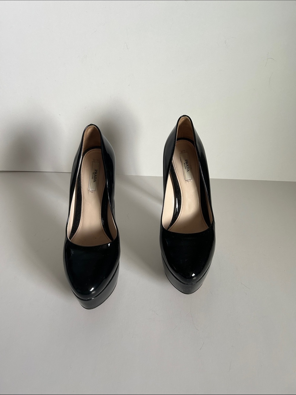 Prada Black Patent Platform Stiletto Pumps - Picture 3 of 4